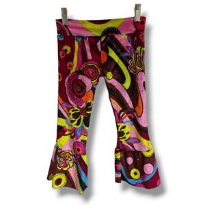 Binx Kids Retro Psychedelic Velvet Flare Pants Bell Bottoms Girls‎ Size 3 NWT